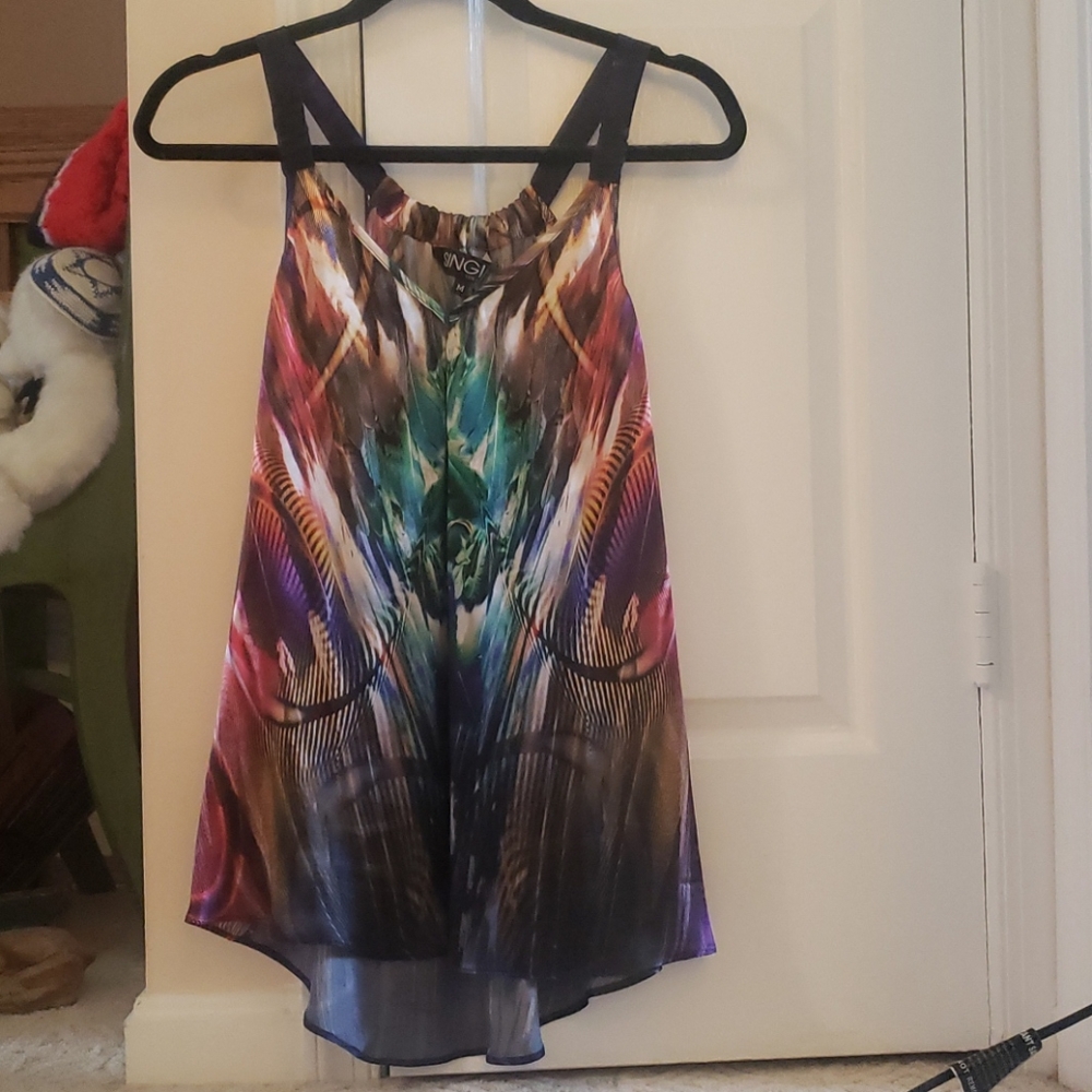 Women's V neck thin straps top Made in USA (LA,Ca)